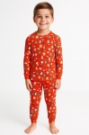 Детска пижама с дълъг ръкав Коледа,червен цвят