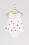 Бебешка боди рокля къс ръкав с калинка, бял цвят