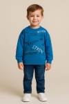 Детска блуза за момче с дълъг ръкав, син цвят