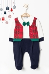Детски гащеризон с дълъг ръкав Коледа, червен цвят