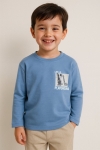 Детска блуза за момче с дълъг ръкав, син цвят