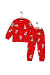 Детска пижама с дълъг ръкав Коледа, червен цвят