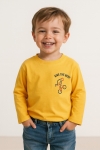 Детска блуза за момче с дълъг ръкав, жълт цвят