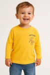 Детска блуза за момче с дълъг ръкав, жълт цвят