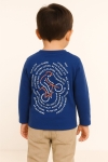 Детска блуза за момче с дълъг ръкав, тъмно син цвят