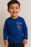 Детска блуза за момче с дълъг ръкав, тъмно син цвят