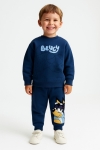 Детски комплект за момче с дълъг ръкав, тъмно син цвят