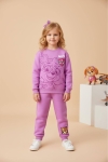 Детски комплект за момиче с дълъг ръкав, лилав цвят