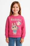 Детска блуза за момиче с дълъг ръкав, цикламен цвят