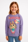 Детска блуза за момиче с дълъг ръкав, лилав цвят