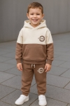 Детски комплект вата за момче с дълъг ръкав, кафяв цвят