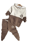 Детски комплект вата за момче с дълъг ръкав, кафяв цвят