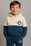 Детски комплект вата за момче с дълъг ръкав, тъмно син цвят