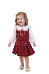 Детска рокля с блуза дълъг ръкав, червен цвят