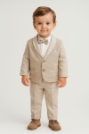 Бебешки комплект за момче дълъг ръкав 4 части, бежов цвят