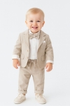 Официален детски комплект за момче 4 части, бежов цвят 