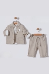 Официален детски комплект за момче 4 части, бежов цвят 