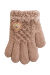 Детски ръкавици за момиче, цвят пудра