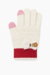 Детски ръкавици за момиче, цвят екрю