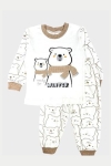 Бебешка пижама за момче, бежов цвят