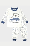 Бебешка пижама за момче, син цвят