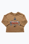 Бебешка блуза за момче с дълъг ръкав, кафяв цвят