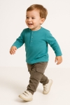 Детски комплект за момче с дълъг ръкав, зелен цвят