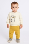 Детски комплект за момче с дълъг ръкав, жълт цвят
