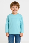 Детска блуза за момче с дълъг ръкав, син цвят