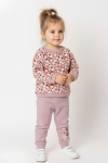 Детски комплект за момиче с дълъг ръкав, лилав цвят