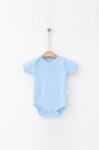 Бебешко боди с къс ръкав, син цвят