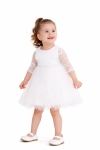 Детска официална рокля, бял цвят