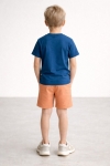 Детски комплект за момче с къс ръкав, тъмно син цвят 