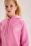 Детски суитшърт момиче вата, розов цвят