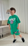 Детски комплект за момче с къс ръкав Bluey, зелен цвят