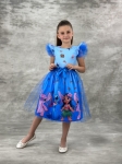 Детска рокля къс ръкав Stitch, син цвят