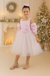 Детска официална рокля, розов цвят
