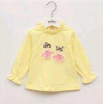 Детска блуза момиче дълъг ръкав, жълт цвят