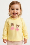 Детска блуза момиче дълъг ръкав, жълт цвят