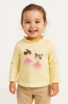 Детска блуза момиче дълъг ръкав, жълт цвят