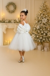 Детска официална рокля, бял цвят