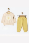 Детски комплект за момиче с дълъг ръкав, жълт цвят
