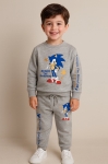 Детски комплект за момче с дълъг ръкав, цвят сив меланж