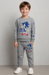 Детски комплект за момче с дълъг ръкав, цвят сив меланж