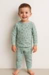 Детска пижама дълъг ръкав за момче, зелен цвят