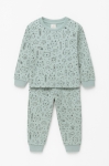 Детска пижама дълъг ръкав за момче, зелен цвят