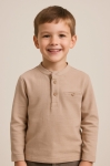 Детска блуза за момче с дълъг ръкав, кафяв цвят