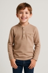 Детска блуза за момче с дълъг ръкав, кафяв цвят