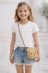 Детска тениска за момиче, цвят екрю