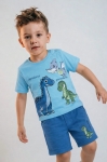 Детски комплект за момче с къс ръкав, светло син цвят